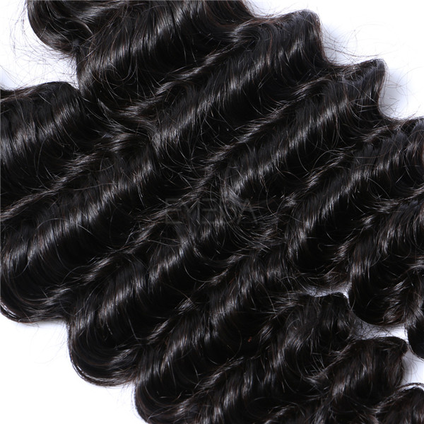 Virgin Hair Weaves Malaysian Human Deep Wave Natural Color   LM024